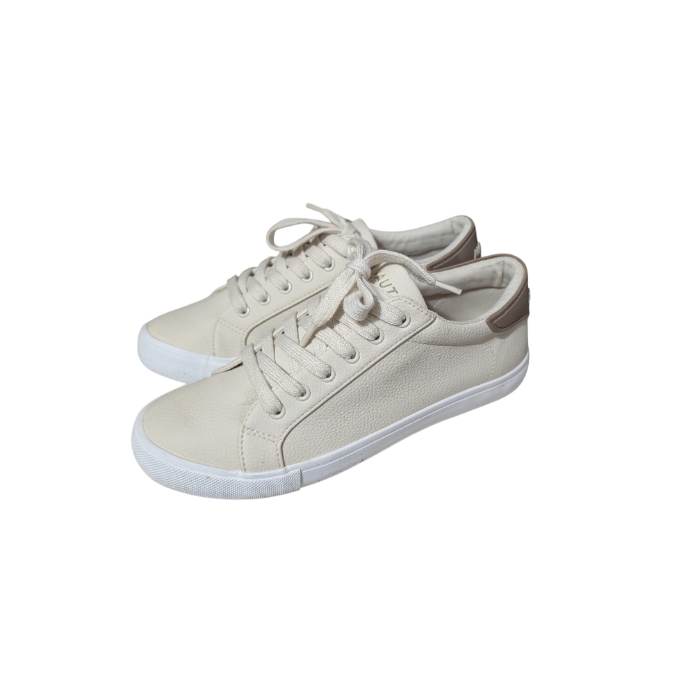 Nautica Hartnell Women’s White Faux Leather Sneakers Size 8.5 - Picture 2 of 5